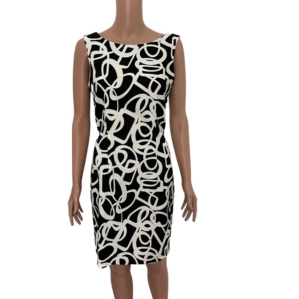 Black and white sheath dress by AB Studio.